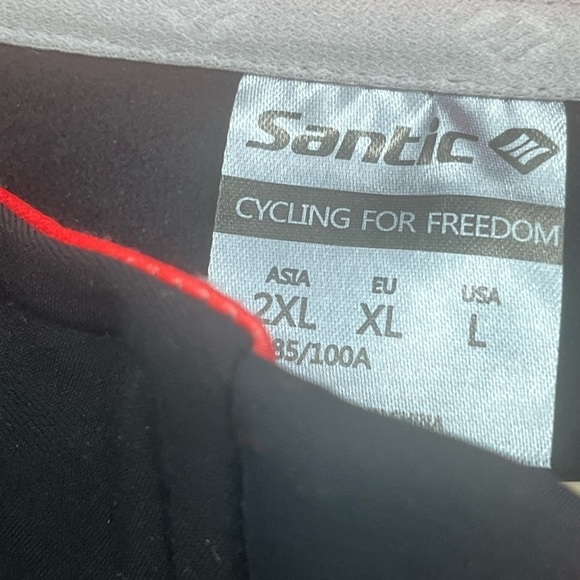 Santic Black Red Trim Full Zip Biking Cycling Jacket - Picture 6 of 14